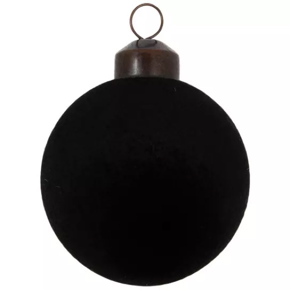 New in Box 2024 Hobby Lobby Flocked Ball Ornaments - Black - 8 pc. X 80mm - Picture 4 of 5